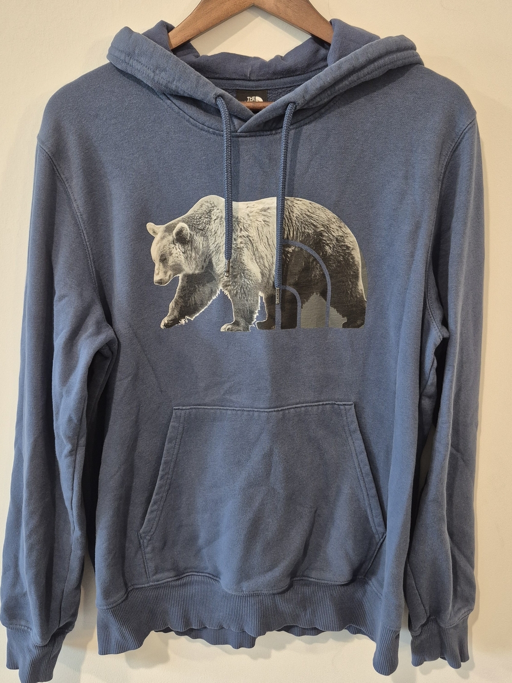 The North Face Bear Logo Pullover Hoodie Blue Men's Size M